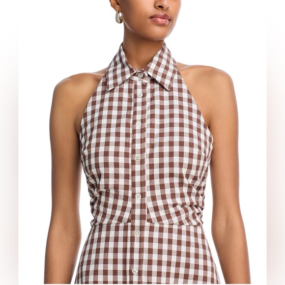 ✨ Veronica Beard Gingham Halter Midi Dress – Size 6 ✨ - Picture 3 of 6